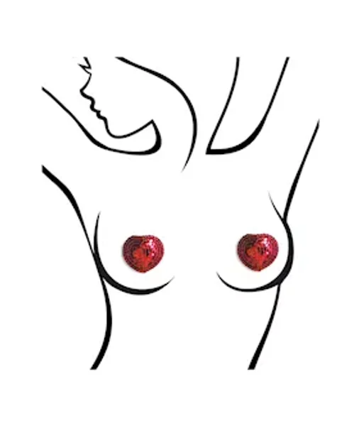 Sexy Af Nipple Pasties Red Hearts — image 3 of 3