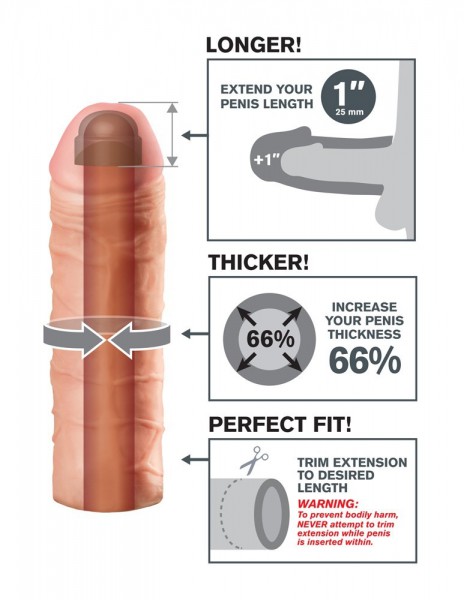 Fantasy X-Tensions Mega 1 Inch Realistic Penis Sleeve