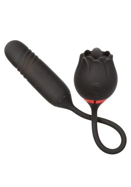 French Kiss Elite Romeo Thrusting Bullet Vibe & Flickering Tongue Clitoral Stimulator By CalExotics - Black — image 23 of 25