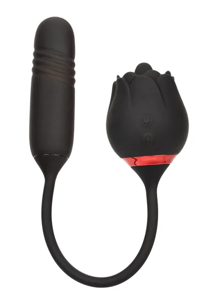 French Kiss Elite Romeo Thrusting Bullet Vibe & Flickering Tongue Clitoral Stimulator By CalExotics - Black — image 19 of 25