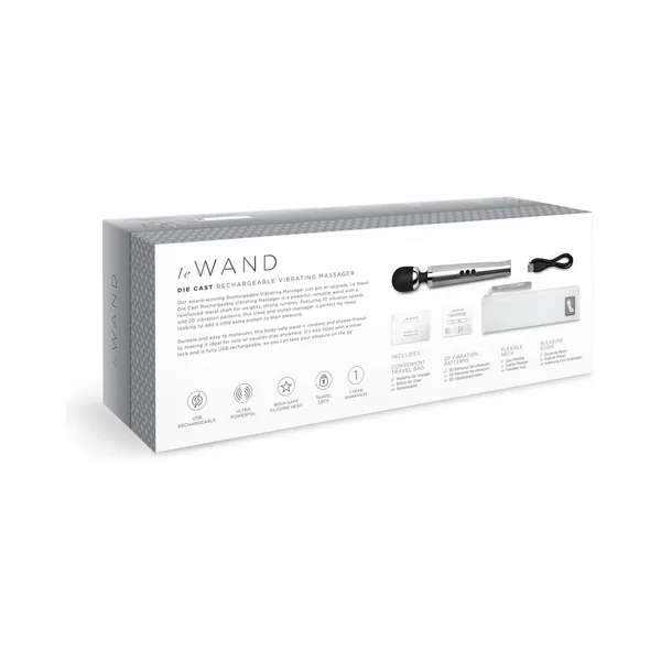 Le Wand Die Cast Rechargeable Vibrating Body Massager - Silver — image 23 of 25