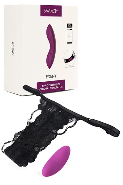 Svakom Edeny App Controlled 3.5" Panty Vibrator with Side Tie Panty — image 9 of 12