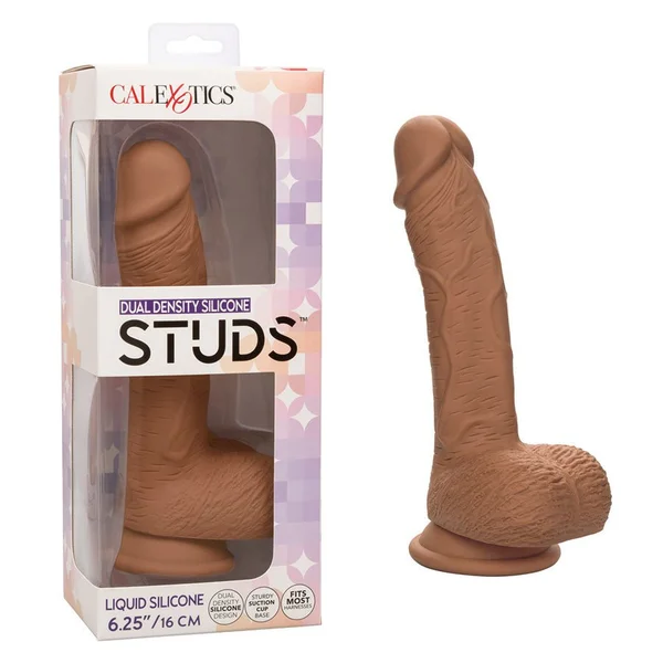 6.25 Inch Dual Density Silicone Studs Realistic Dildo — image 2 of 8