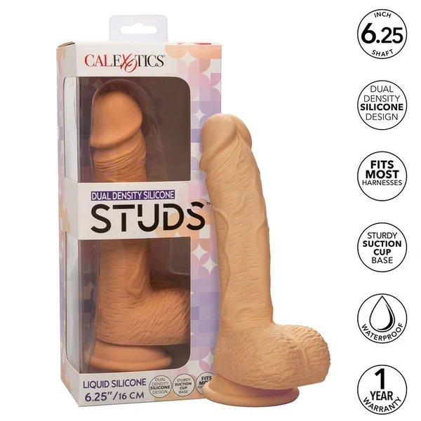 6.25 Inch Dual Density Silicone Studs Realistic Dildo — image 3 of 8