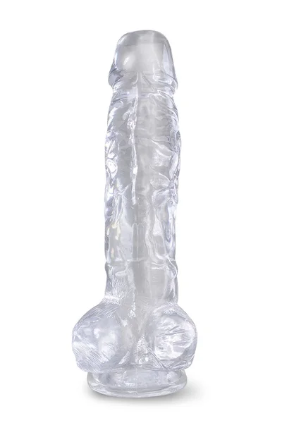 Pipedream King Cock Clear Realistic 8" Dildo with Balls & Suction Cup Base — image 5 of 6