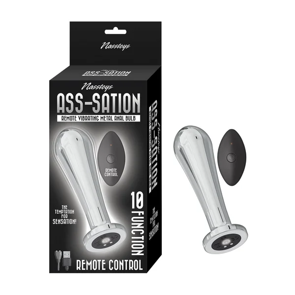 ASS-SATION Remote Vibrating Metal Anal Bulb - Silver — image 4 of 4