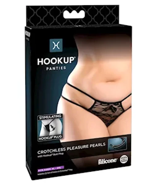 Hookup Panties Crotchless Pleasure Pearls - Os/xl — image 6 of 10