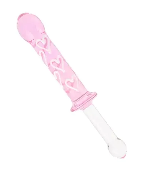 Lucent Pink Hearts Glass Massager — image 2 of 2
