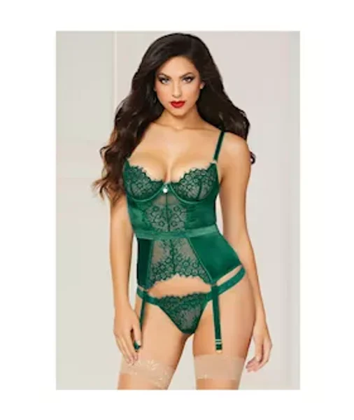 Gorgeously Green 2-piece Bustier Set — image 3 of 4