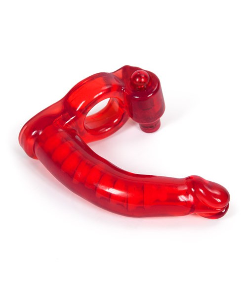 Double penetrator cock ring