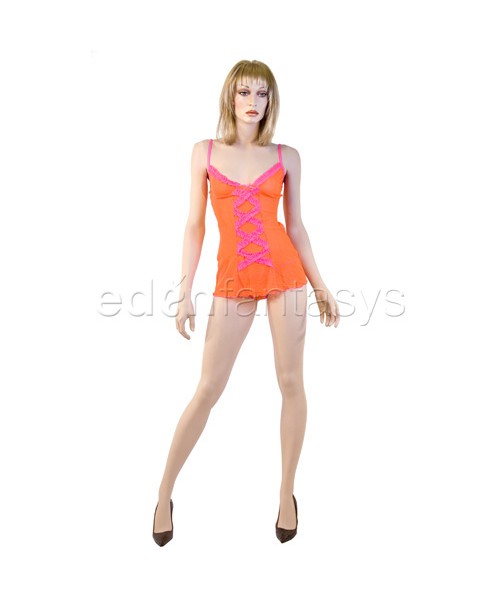 Ruffle trimmed chemise set