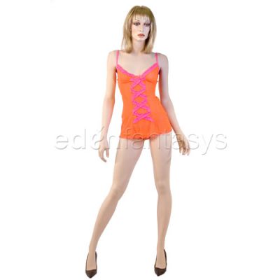 Ruffle trimmed chemise set