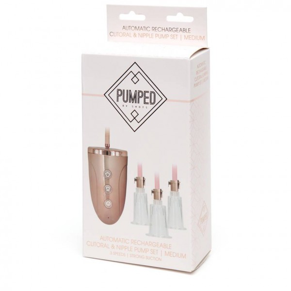 Pumped Automatic Rechargeable Clitoris and Nipple Pump Set