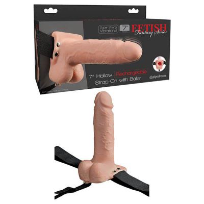 Fetish Fantasy Series 7 Hollow Rechargeable Strap On with Balls