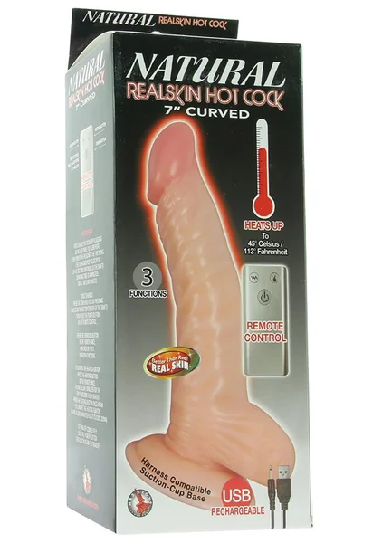 Natural Realskin Hotcock Curved 7" Dildo — image 8 of 8