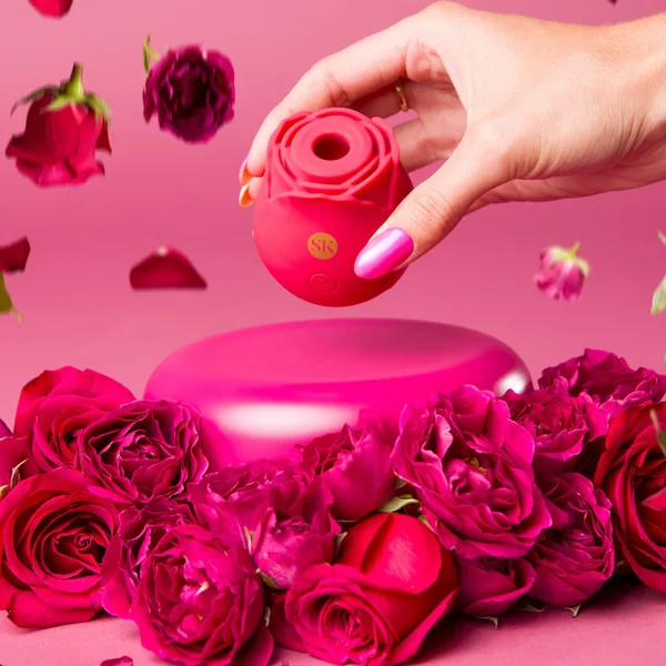 Secret Kisses Rosegasm Rechargeable Silicone Clitoral Pressure Wave Stimulator - Red — image 11 of 11