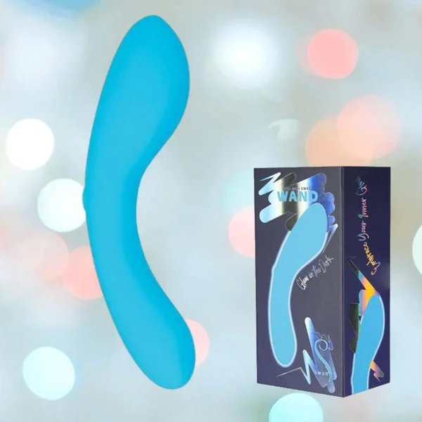 The Mini Swan Wand Rechargeable Waterproof Silicone Glow In The Dark G-Spot Vibrator - Blue — image 9 of 13