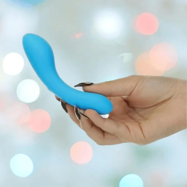 The Mini Swan Wand Rechargeable Waterproof Silicone Glow In The Dark G-Spot Vibrator - Blue — image 8 of 13