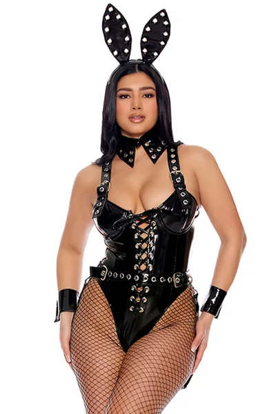 Forplay Lotta Bunny 5 Piece Black Sexy Bunny Costume — image 4 of 5