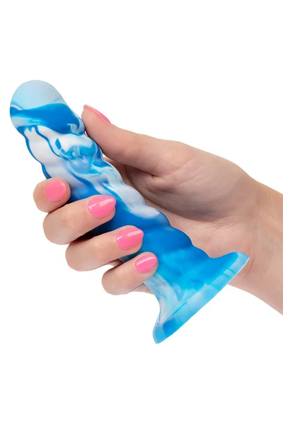 California Exotic Twisted Ribbed Probe 5.5" Marbled Silicone Dildo — image 11 of 12