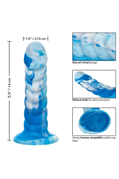 California Exotic Twisted Ribbed Probe 5.5" Marbled Silicone Dildo — image 18 of 18