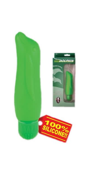100% Silicone Green Dolphin Vibe
