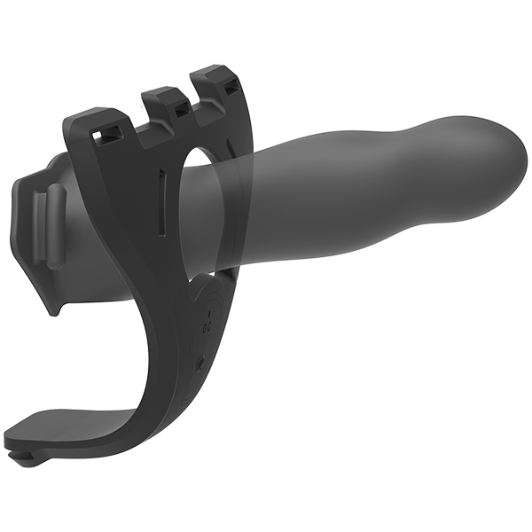 7" Silicone Vibrating Hollow Strap-on Set With Remote Control