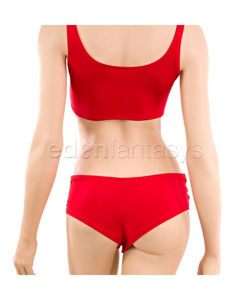 Cropped cami and tanga shorts