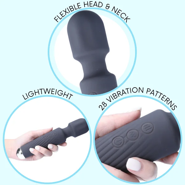 High-Power Silicone Wand Vibrator in Grey (Intense Vibrations!) — image 8 of 14
