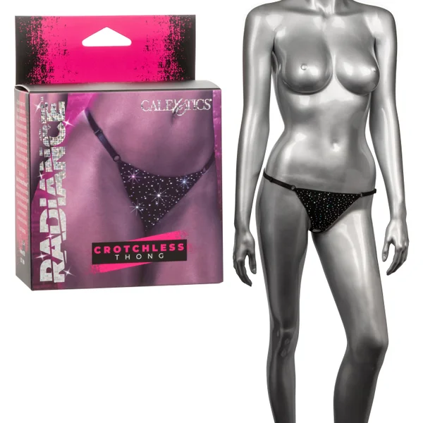 Radiance Crotchless Thong - One Size - Black — image 13 of 13