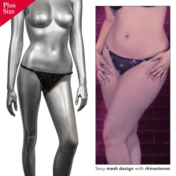 Radiance Plus Size Crotchless Thong - Black — image 13 of 13
