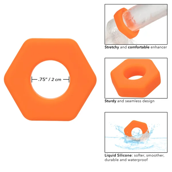 Alpha Liquid Silicone Prolong Sexagon Ring -  Orange — image 13 of 13