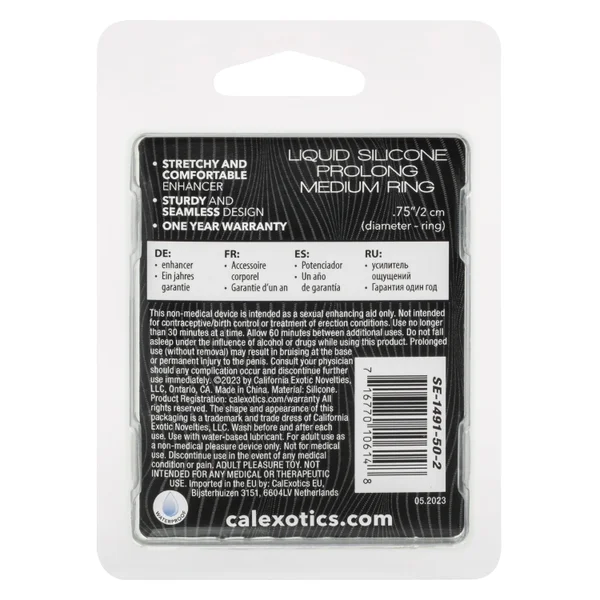 Alpha Liquid Silicone Prolong Medium Ring - Black — image 9 of 13