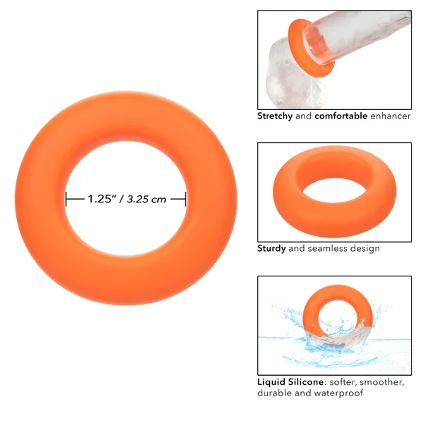 Alpha Liquid Silicone Prolong Large Ring - Orange — image 12 of 13