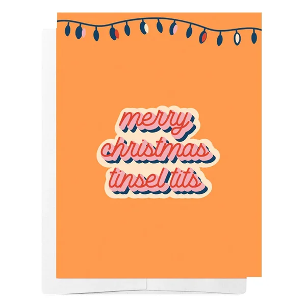 Bad on Paper Merry Christmas Tinsel Tits Christmas Card — image 4 of 4