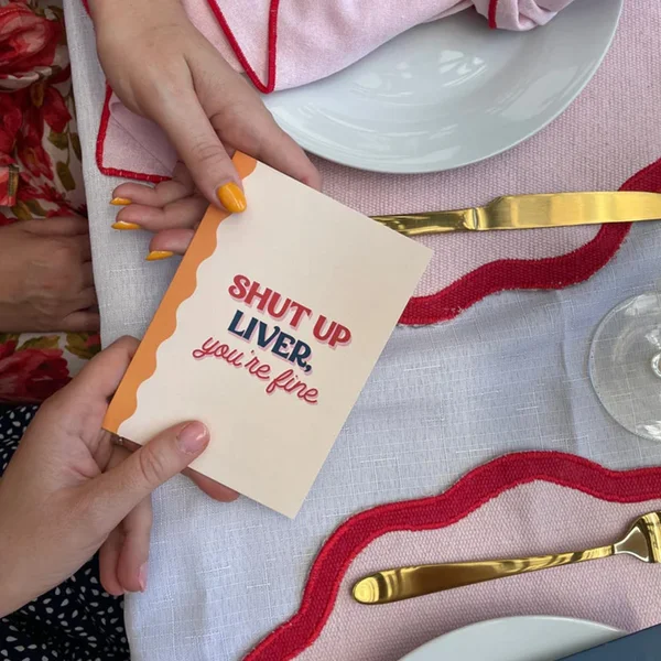 Bad on Paper Shut Up Liver You're Fine Christmas Card — image 3 of 4