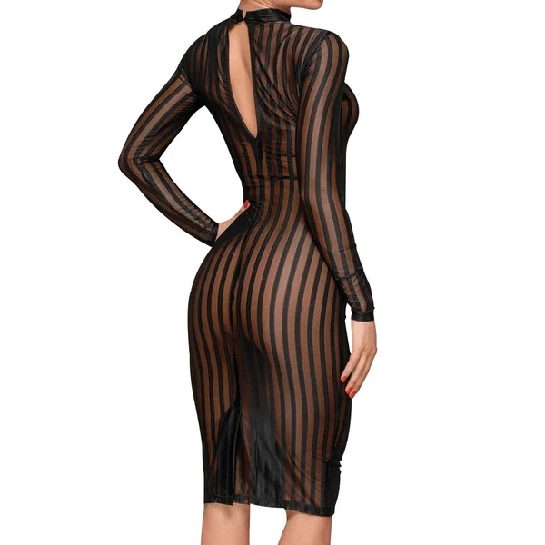 Noir Classic Tuelle Stripe Dress — image 4 of 4