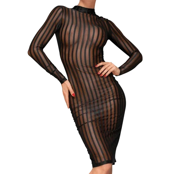 Noir Classic Tuelle Stripe Dress — image 3 of 4