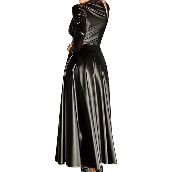 Noir Power Wetlook Gown Coat — image 4 of 5