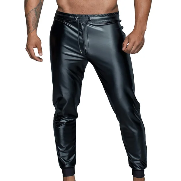 Noir Mens Power Wetlook Treggings — image 3 of 5