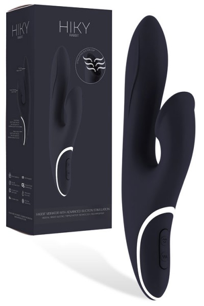 HIKY 9" Silicone Rabbit Vibrator with Clitoral Suction