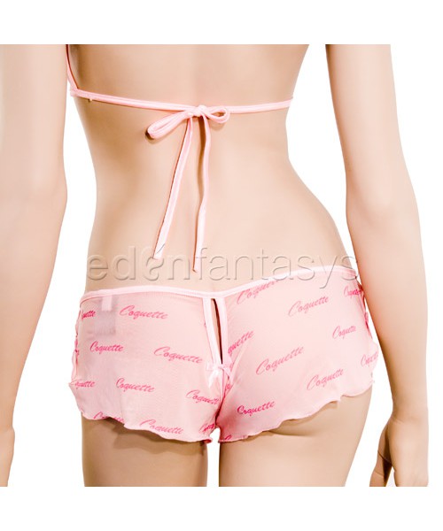 Coquette print bikini and tanga shorts