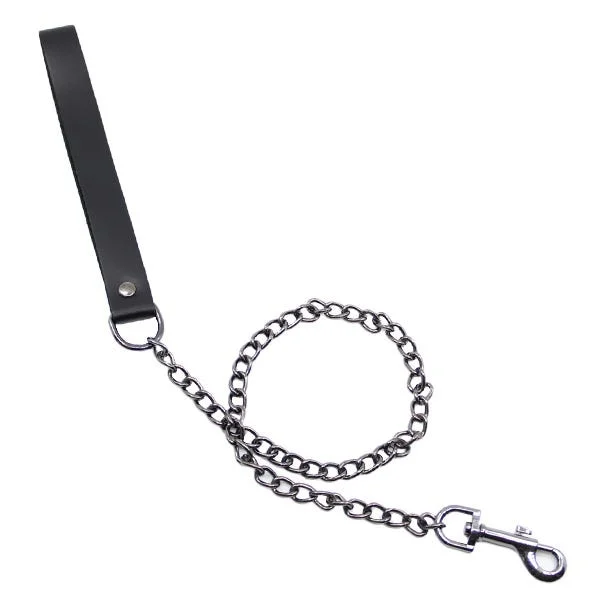 Love in Leather Chain Lead with Smooth Leather Hand Strap — image 8 of 12
