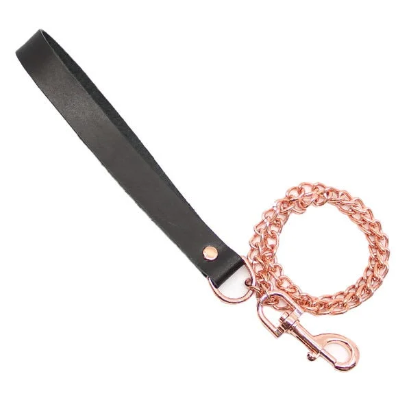 Love in Leather Chain Lead with Smooth Leather Hand Strap — image 10 of 12