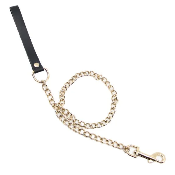 Love in Leather Chain Lead with Smooth Leather Hand Strap — image 12 of 12