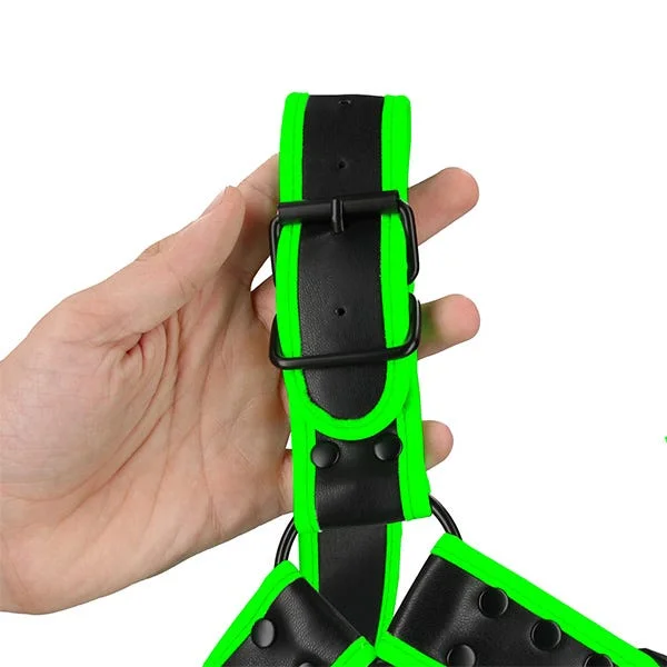 Ouch! Glow In the Dark Bonded Leather Bulldog Harness with Buckles — image 4 of 4