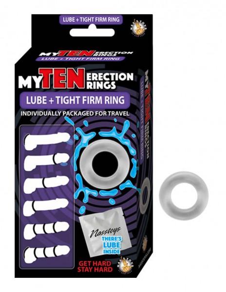 My Ten Erection Tight Firm Rings With Lube Clear