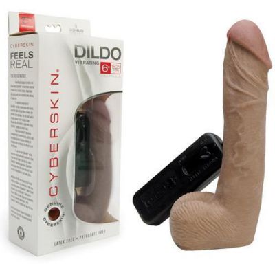 Insertable Cyberskin Vibrating Dildo with Balls 6