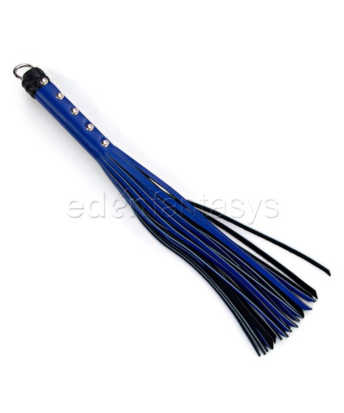 Black and blue strap whip
