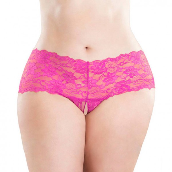 Oh La La Cheri Curves Plus Size Lace Crotchless Knickers